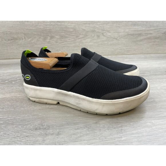 Oofos Oomg Low Women's Sneaker Slip-On Synthetic 8 Black Athletic Recovery Shoes - Picture 1 of 10